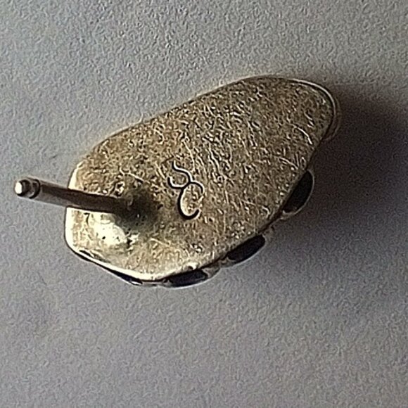 Awesome Vintage Signed Navajo Sharon Cisco Mother-of-Pearl and Silver Earrings - Picture 3 of 6